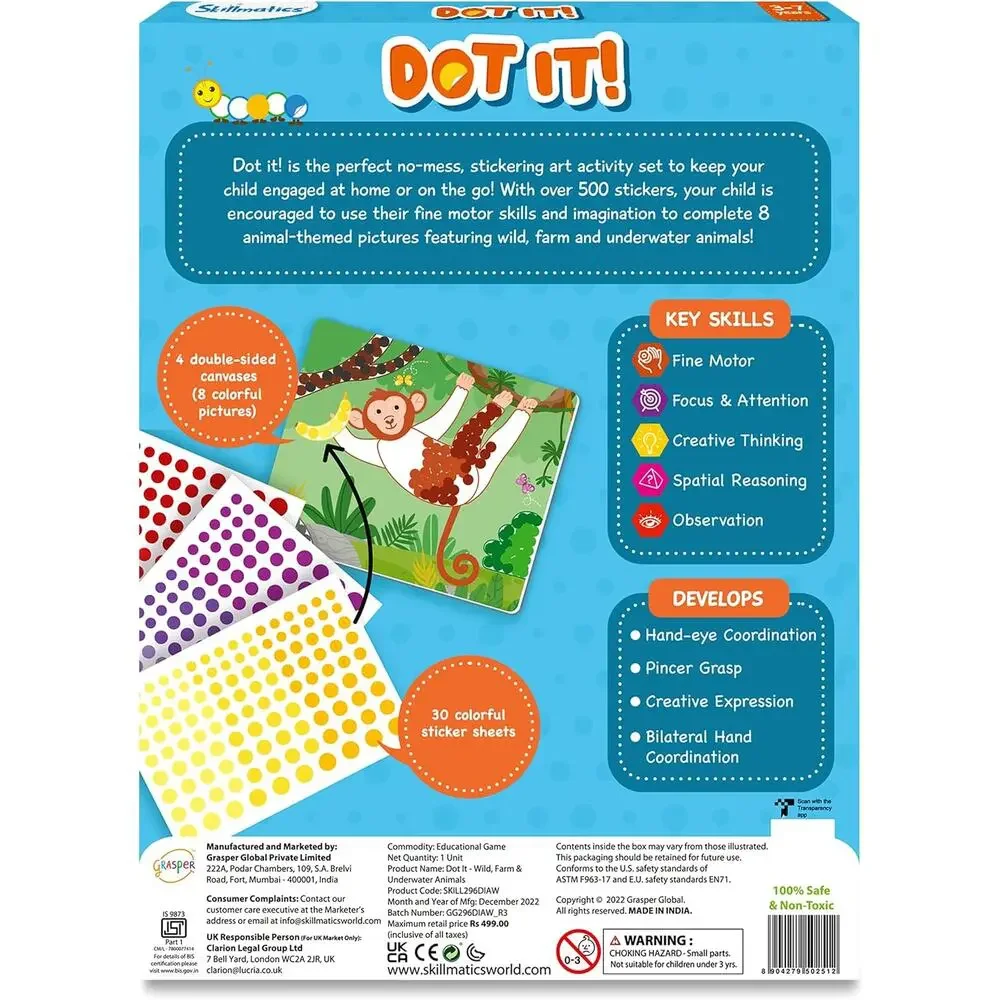Skillmatics Art Activity - Dot It Animals, Boys & Girls Ages 3, 4, 5, 6, 7